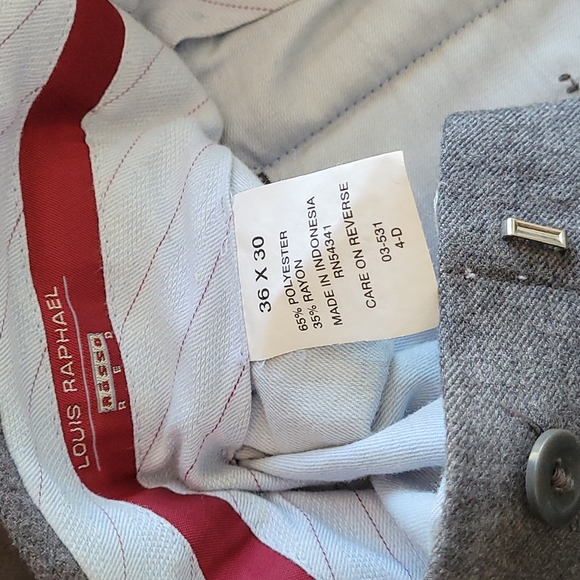 Wool look dress slacks, pleats and cuffs. - Picture 2 of 7